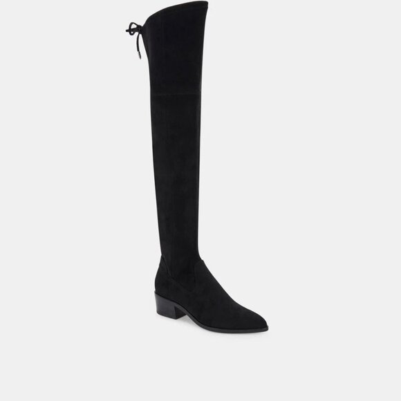 BNIB Dolce Vita Alsie Over-the-Knee Flat Boot in Black Stella Suede - Picture 9 of 15
